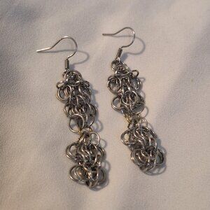 Handmade Artisan Chainmail Style Earrings - Extra Large